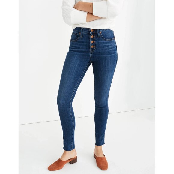 Madewell Taller 10" High-Rise Skinny Jeans in Brinville Wash Size 28 TL - Picture 1 of 11